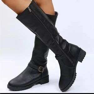 Women Boots Knee High Black Size 7